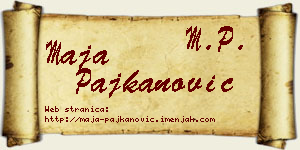 Maja Pajkanović vizit kartica